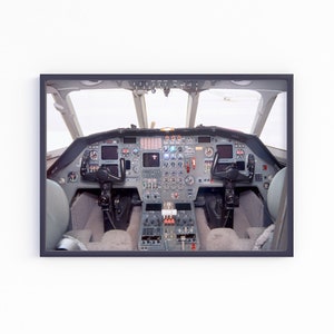 Pilot Seat Photography Art, Digital Downloadable Wall Art, Trendy Décor, A View of an Airplane Cockpit and Pilot Seats, Poster, Wall Décor