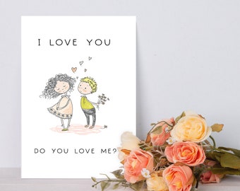 Printable Valentines Day Card for Wife, Husband, Girlfriend, Boyfriend, Romantic Valentine Anniversary Card, 5x7 or 8.5x5.5 Instant Download