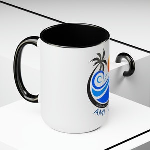Anna Maria Island zweifarbige Keramik Kaffeetasse 15 Unzen, liest: AMI Life,gedruckte Gezeiten und gute Stimmung. Ideal für Strandliebhaber auf Anna Maria Island Bild 5