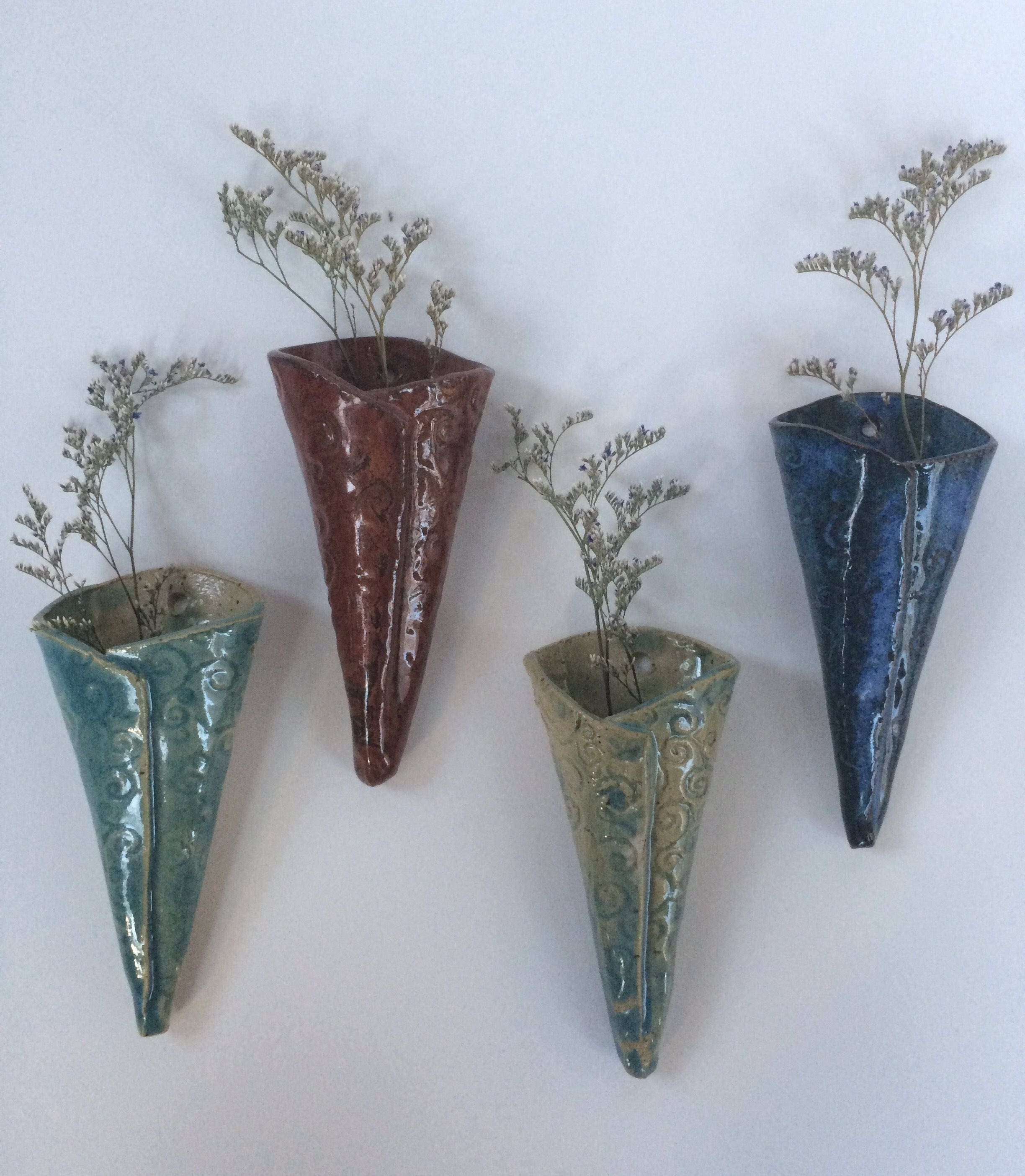 Pottery wall vase wall sconce pottery flower pocket ... Pottery wall vase wall sconce pottery flower pocket ... on Wall Sconces With Flowers id=72020