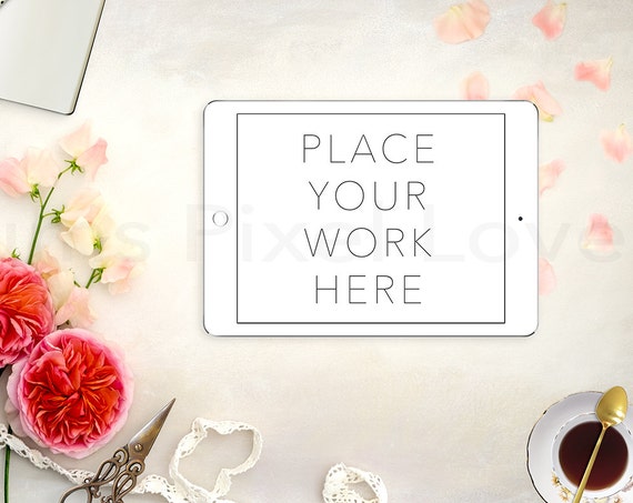 Styled Stock Photography Mockup Styled Desktop Overlay Text Tablet