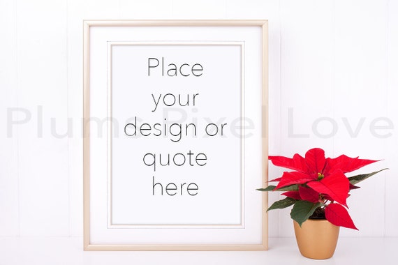 Christmas Styled Frame Mockup Portrait Gold Frame Mockup Christmas Styled Frame Mockup Portrait Gold Frame Mockup