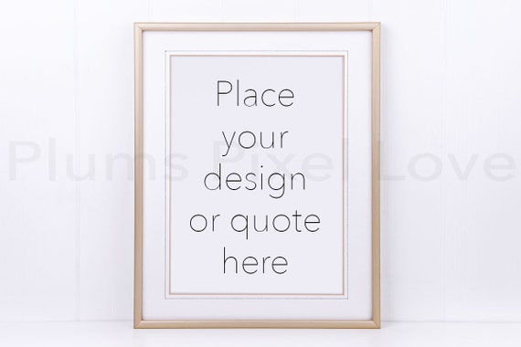 Portrait Styled Frame Mockup Portrait Gold Frame Mockup