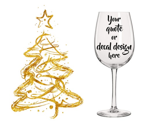 Champagne Glasses Mockup Christmas Styled Wine Glass Mockup Wine