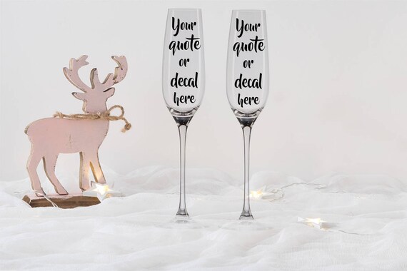 2 Champagne Flutes Mockup Christmas Styled Champagne Glass Mockup