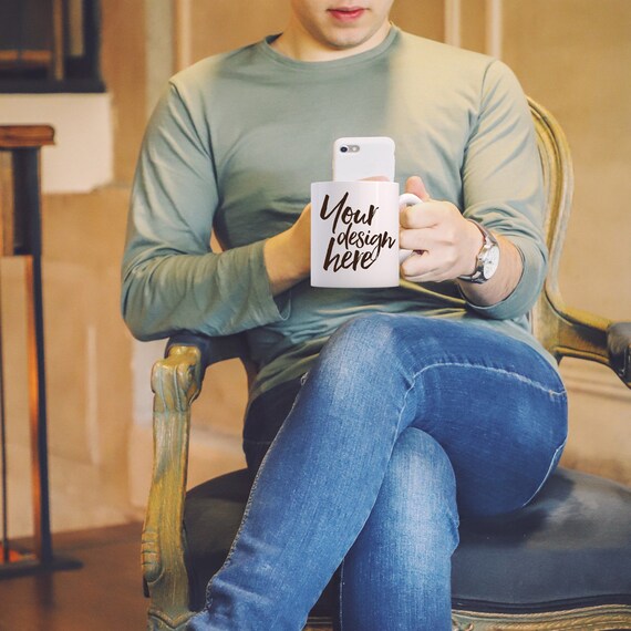 Mug Mockup Coffee Mug Stock Photograph Mock Up Male
