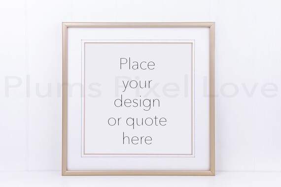 Square Styled Frame Mockup Square Gold Frame Mockup