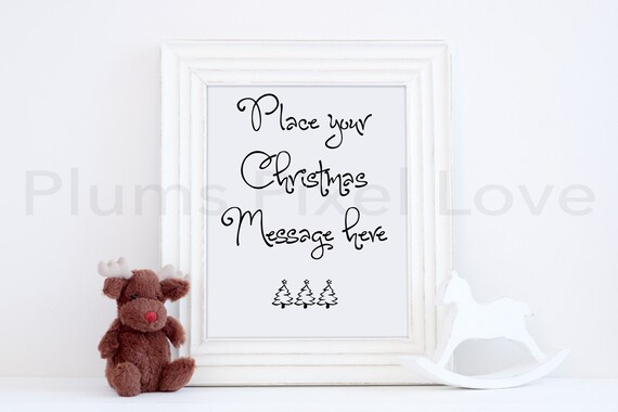 Christmas Theme White Frame Mockup Christmas Mock Up Portrait