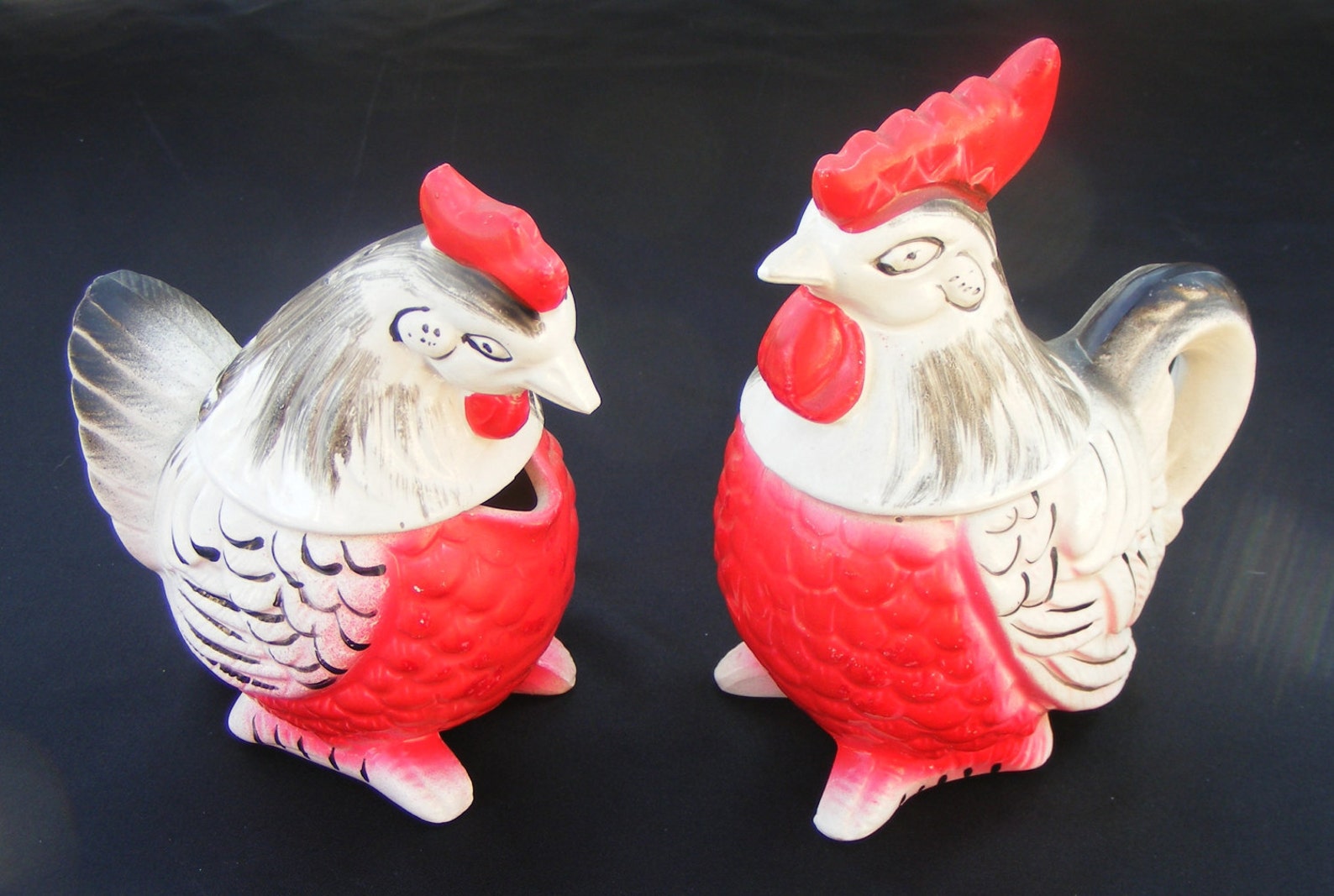 Artmark Japan Hen & Rooster Combination Cream Sugar Bowl Salt Etsy