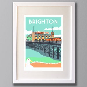 Brighton Screen Print, Palace Pier Illustration A3 Limited Edition Art image 1