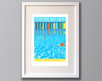 Tooting Bec Lido Art Print