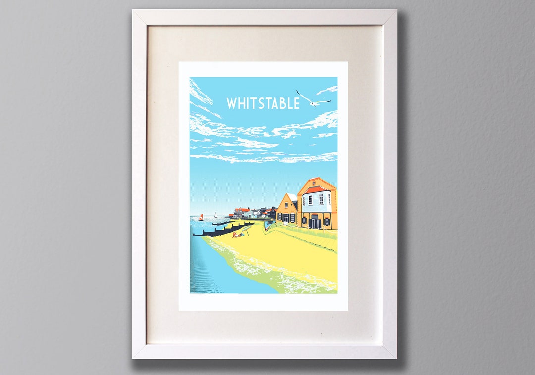 Whitstable Drawing Whitstable Art Print, Travel Screen Print – A3 Limited Edition Art ...
