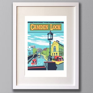 Camden Lock Screen Print, London Art, Limited Edition Illustration