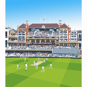 Oval Cricket Wall Art Print image 2