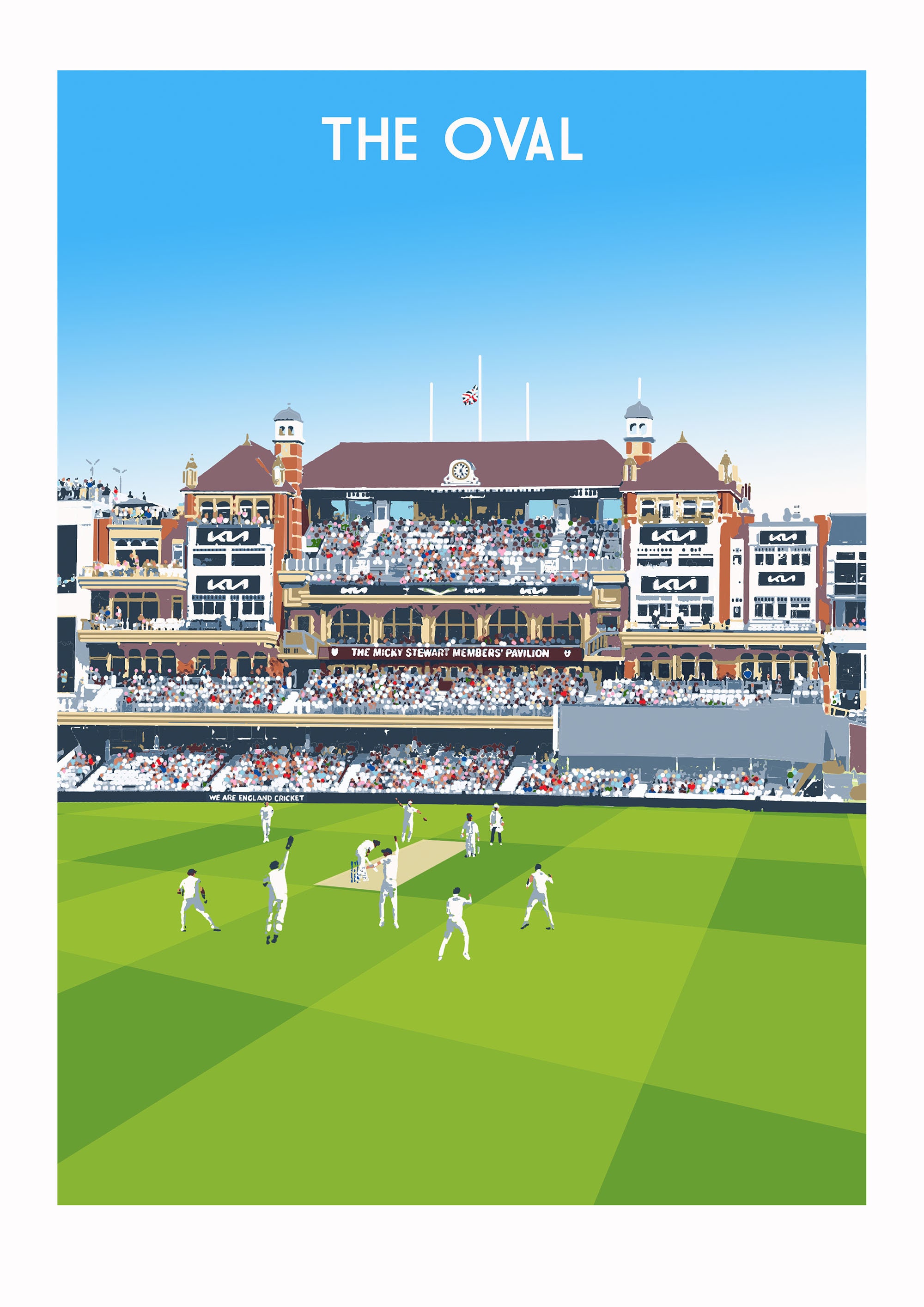 Oval Cricket Wall Art Print Etsy UK