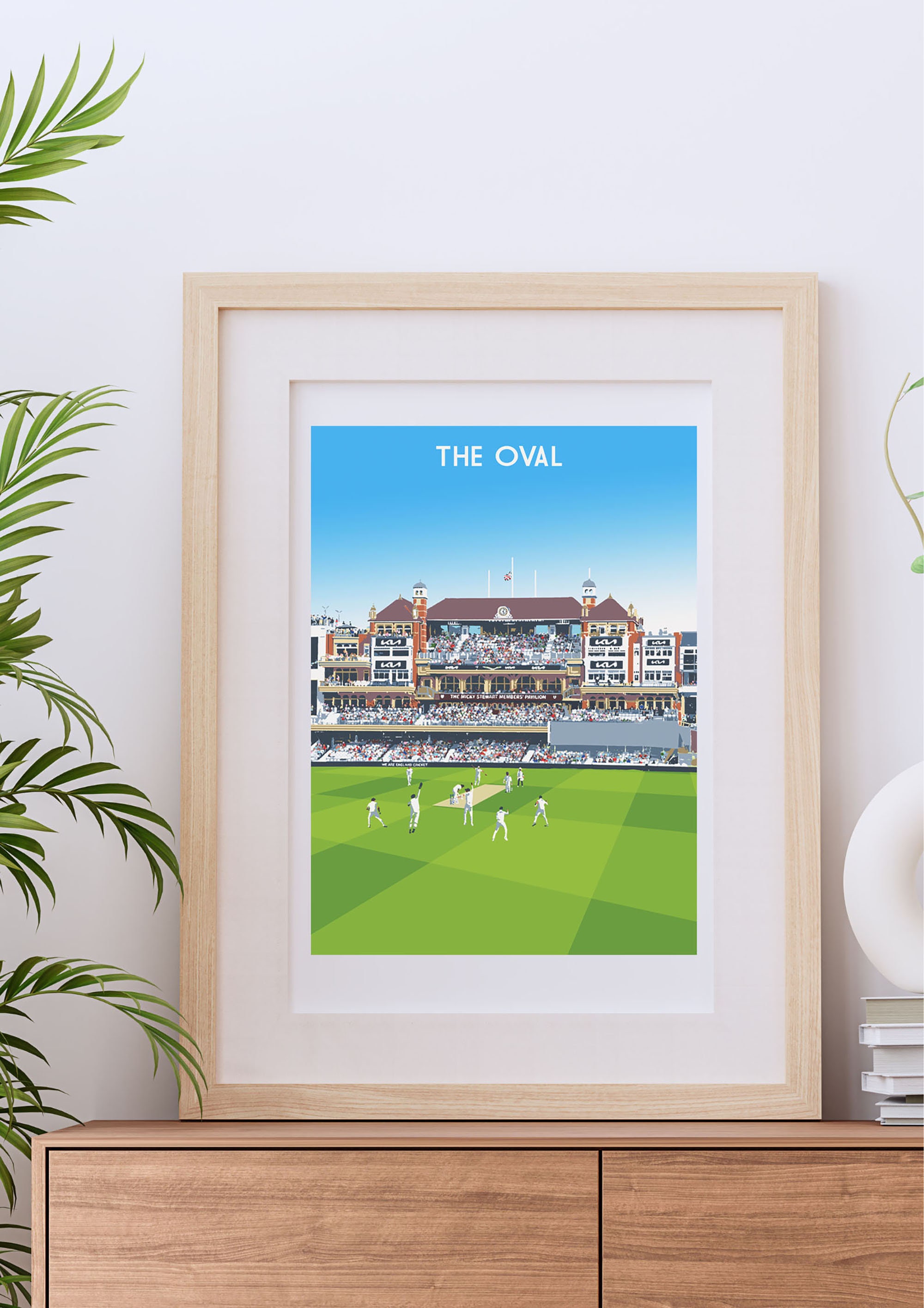 Oval Cricket Wall Art Print Etsy UK