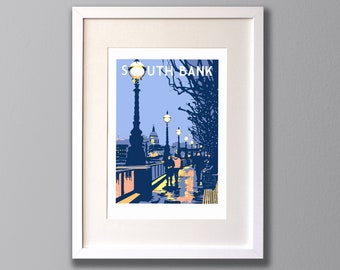 South Bank, London - A3 Screen print - Limited Edition - (UN)FRAMED