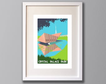 Crystal Palace Park, Concert Platform, Rusty Laptop, Screen Print (UN) FRAMED