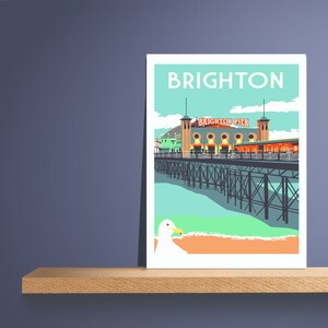 Brighton Screen Print, Palace Pier Illustration A3 Limited Edition Art image 3