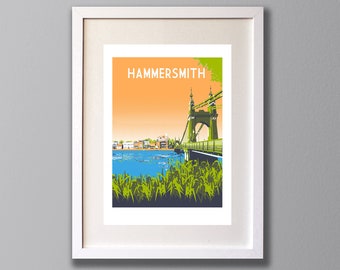 Hammersmith Art Print,  London Illustration