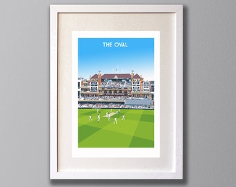 Oval Cricket Wall Art Print