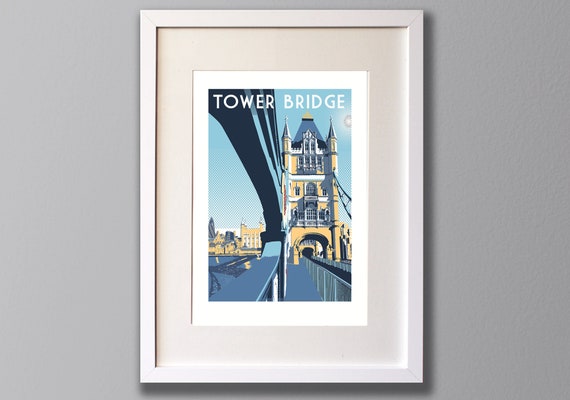 Tower Bridge Screen print, London Illustration - A3 Limited Edition Art