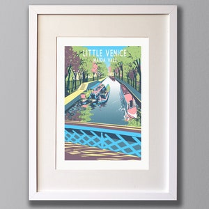 Little Venice Screen Print, Maida Vale London Art Illustration