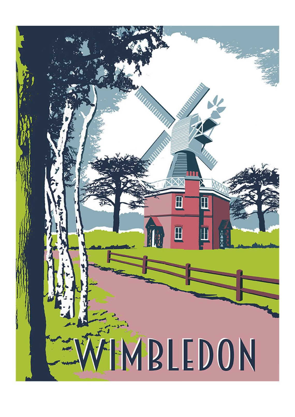 Wimbledon Common A3 Screen Print Limited Edition FRAMED Etsy