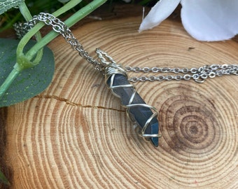 Metallic druzy quartz necklace - coated druzy pendant - wire wrapped pendant necklace - druzy quartz hand wired healing reiki crystal gems
