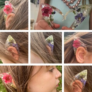 Floral elf ears pair handcrafted elf ears costume elf fairy pixie fae cottagecore spriggan goblin fantasy ears. image 9