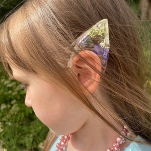 Floral elf ears pair handcrafted elf ears costume elf fairy pixie fae cottagecore spriggan goblin fantasy ears. image 7