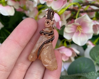 High shine druzy quartz necklace - copper wire wrapped druzy gemstone pendant - spiritual moon healing chakra boho hippie witch pagan