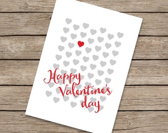Printable valentine 5x7 valentine card printable retro | Etsy