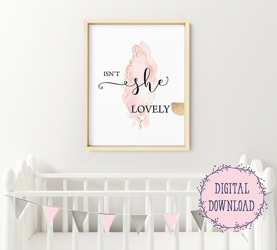 pink and gold nursery wall decor