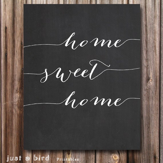 HOME SWEET HOME chalkboard art printable home decor Etsy