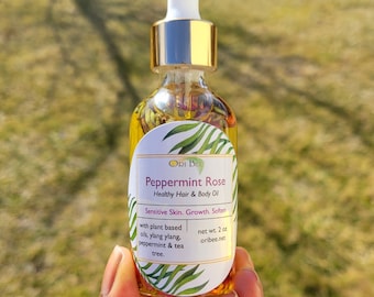 Peppermint Rose Body Oil: hydrate, flower oil, moisturizer, romantic, relaxing