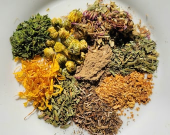 Spring Garden Wellness Tea: dandelion, cleavers, seasons, chrysanthemum, cleanse