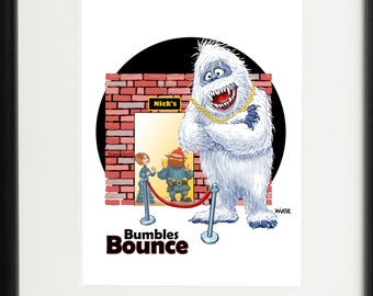 Stampa a fumetti Bumbles Bounce: opera d'arte natalizia firmata, opzione cornice
