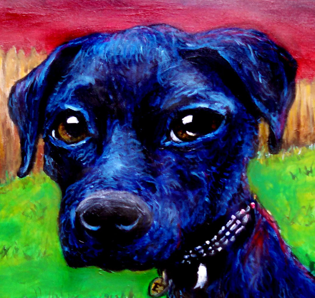Custom Dog Portrait: Original Acrylic Painting on Canvas - Etsy