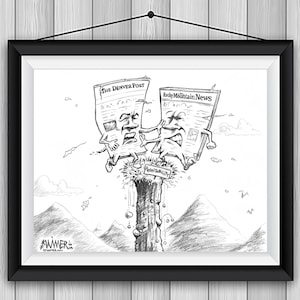 Papier Afgrond Cartoon Ondertekend Print