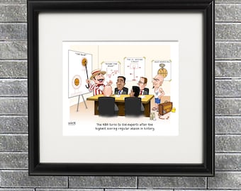 NBA Creative Defensive Changes Fumetto firmato dall'artista Stampa, incorniciata, poster o tela