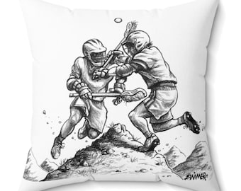 Lacrosse Diehard per i veri fan dell'originale cuscino quadrato in poliestere filato americano