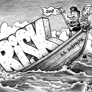 SS Subprime Cartoon Signed Print, Southworth High Quality Linen Paper