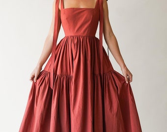 The Cozetté Dress in Terra Cotta