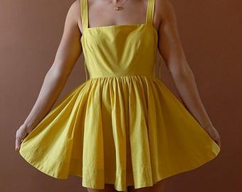 The Mathilde Romper Dress in Dandelion