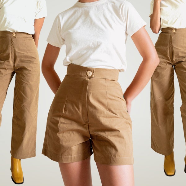 Basic Vintage Trousers and Shorts - PDF Pattern in sizes XXS to 7XL