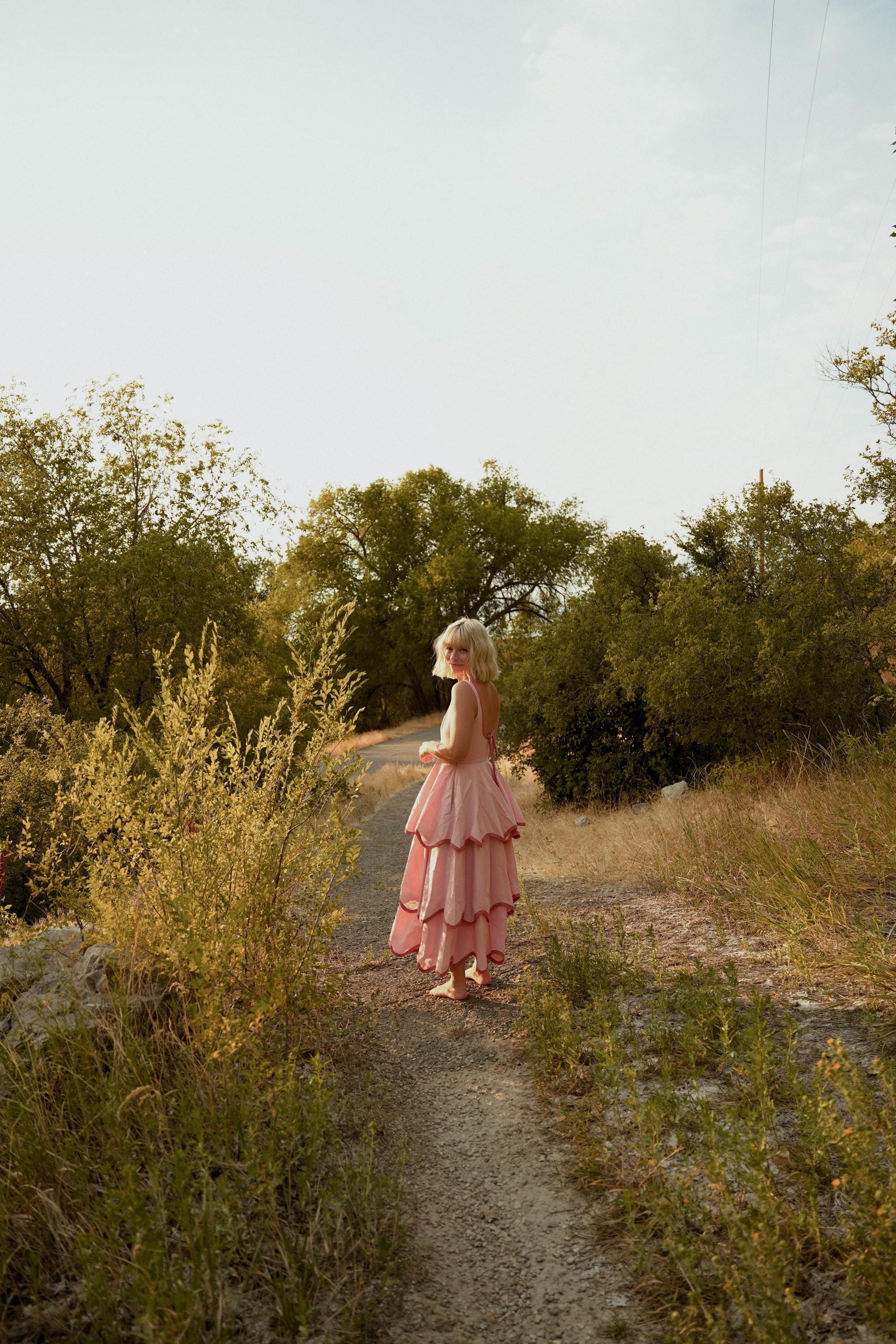 millie pink dress Millie" Dress Pink Pink Mini Dress with Buttons & Ruffles