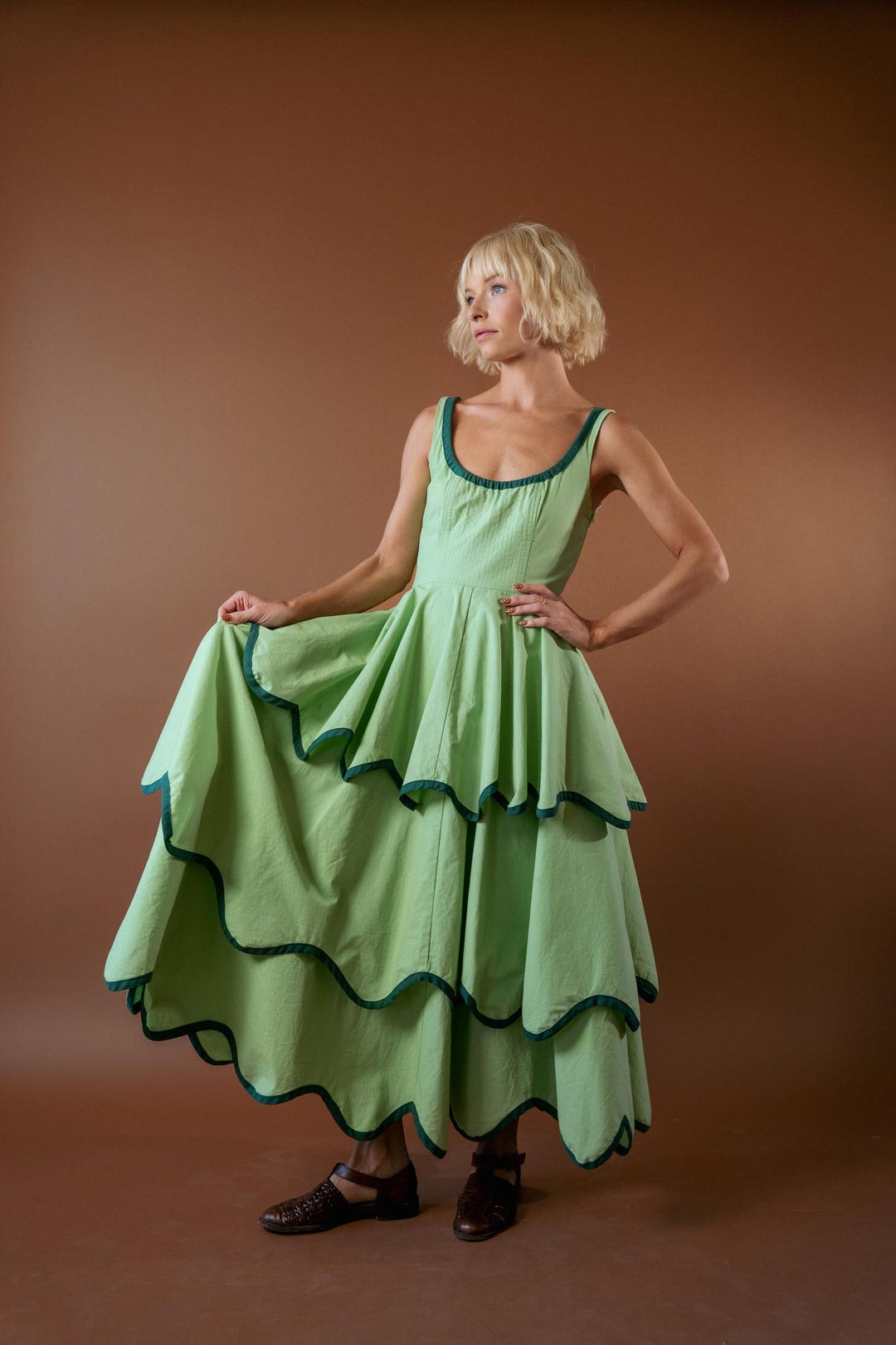 matcha green dress Matcha Bridesmaid Dress Matte Satin Size XL