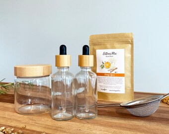 DIY Bitters Kit - small - Pathfinder set - homemade medicinal and cocktail bitter making gift set with dropper bottles and ingredients