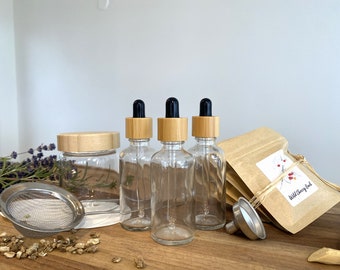 DIY Bitters Kit - medium - Explorer set - homemade medicinal and cocktail bitter making gift set with dropper bottles and ingredients